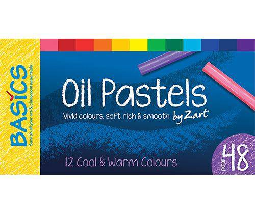 Basics Oil Pastels Cool and Warm Colours Pack of 48 - Educational Vantage