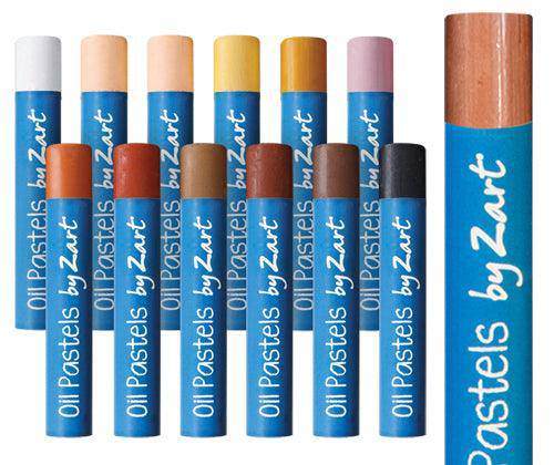 Basics Oil Pastels Skin Tone Colours Pack of 12 - Educational Vantage