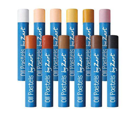 Basics Oil Pastels Skin Tone Colours Pack of 12 - Educational Vantage