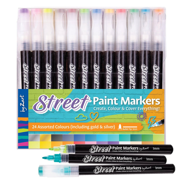 Street Paint Marker by Zart 1mm Pack of 24 - Educational Vantage