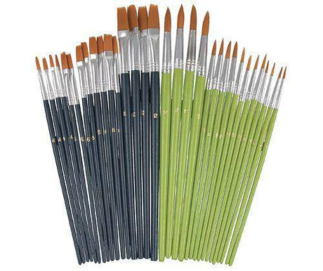 Bulk Taklon Brushes Assorted Pack of 32 - Educational Vantage