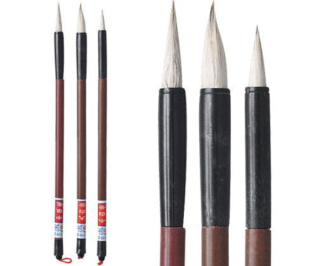 Chinese Pen Brushes Assorted Pack of 3 - Educational Vantage