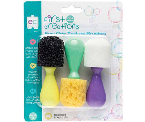 First Creations Easi-Grip Texture Brushes Set of 3 - Educational Vantage