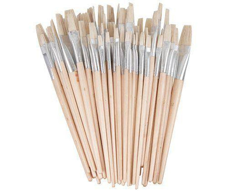 Hog Hair Assorted Size Bristle Brushes Pack of 60 - Educational Vantage