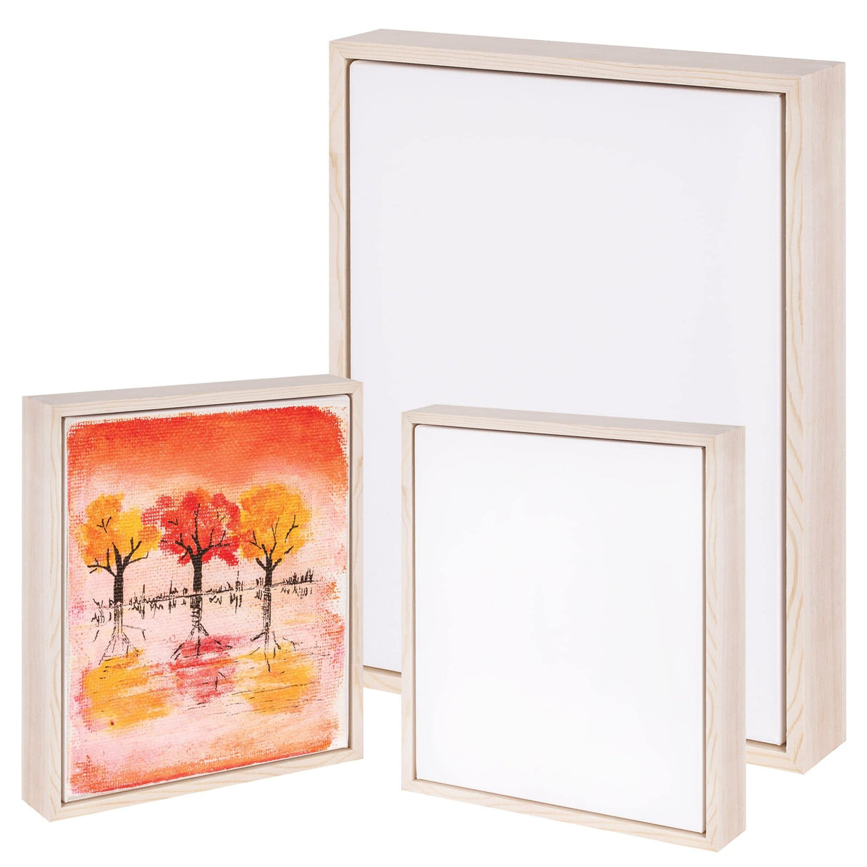 Floating Wooden Box Watercolour Canvas - Educational Vantage