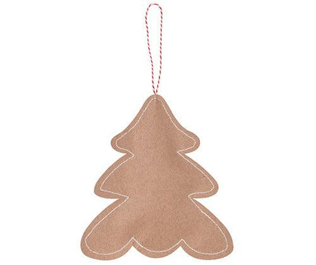 Stitched Kraft Christmas Ornaments Pack of 10 - Educational Vantage