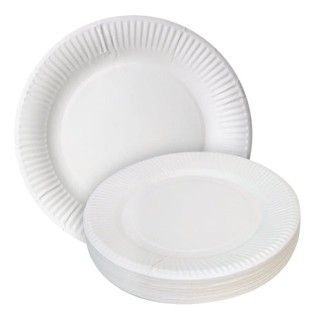 Paper Plates White Pack of 50 - Educational Vantage