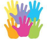 Pre-Cut Paper Hands Coloured Pack of 50 - Educational Vantage