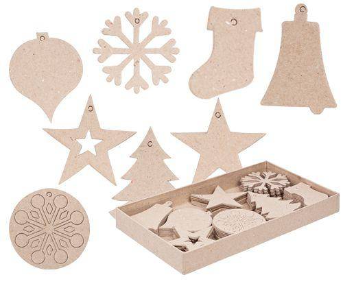 Papier-mache Xmas Decorations Pack of 80 - Educational Vantage