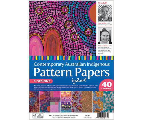 Pattern Paper A4 Contemporary Australian Indigenous Pack of 40 - Educational Vantage