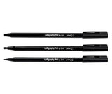 Calligraphy Pen Assorted Sizes Black Pack of 3 - Educational Vantage