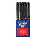 Technical Drawing Pen Assorted Pack of 5 - Educational Vantage