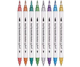 Dual Tip Metallic Coloured Markers Pack of 8 - Educational Vantage