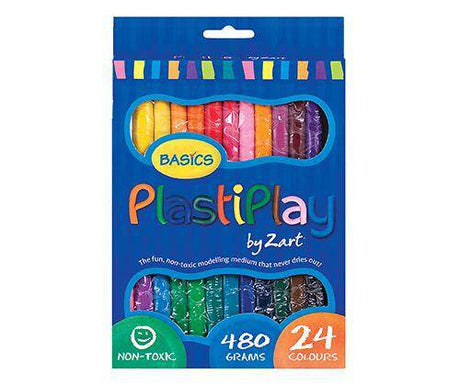 PlastiPlay Coloured Clay Pack of 24 - Educational Vantage