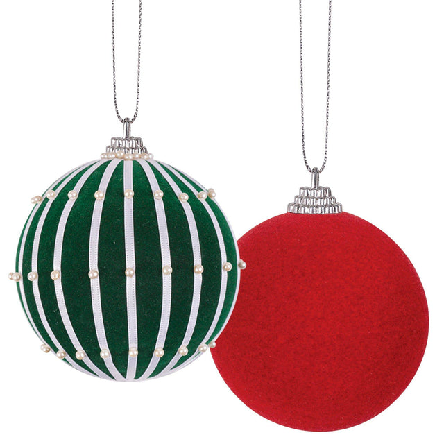 Flocked Baubles 6cm Pack of 10 - Educational Vantage