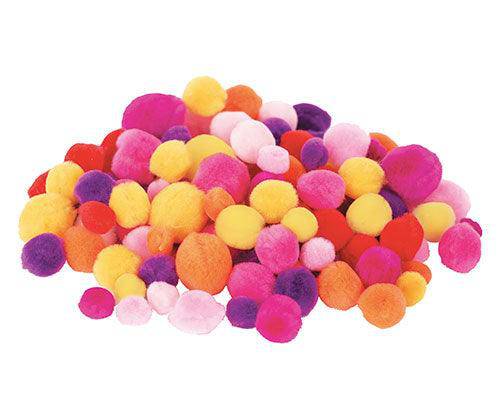 Pom Poms Assorted Warm Colours Pack of 300 - Educational Vantage