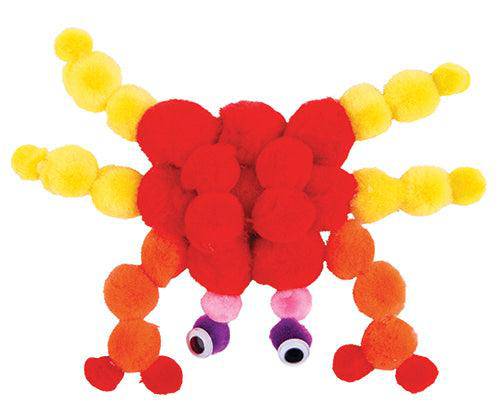 Pom Poms Assorted Warm Colours Pack of 300 - Educational Vantage