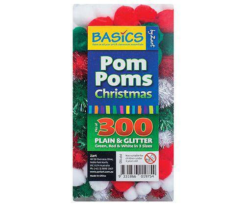 Pom Poms Christmas Colours Pack of 300 - Educational Vantage