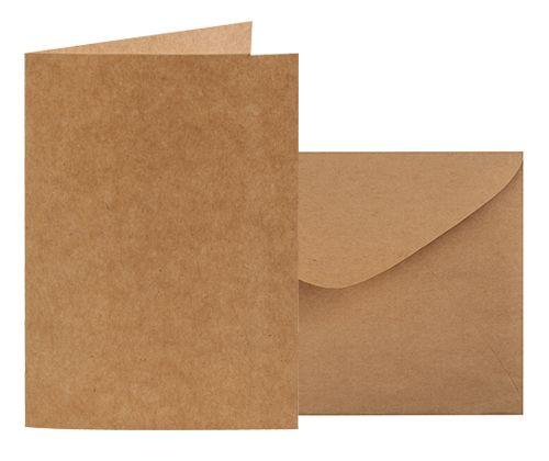 Kraft Card and Envelope 120 x 170mm (folded) Pack of 20 - Educational Vantage