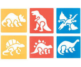 Dinosaur Stencils 15.2 x 15.2cm Pack of 6 - Educational Vantage