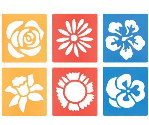 Flower Stencils 15.2 x 15.2cm Pack of 6 - Educational Vantage