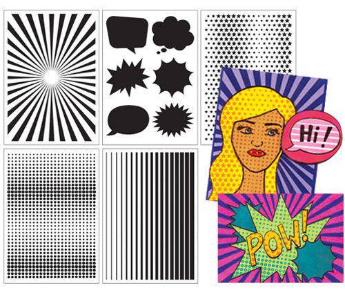 Pop Art Stencil Patterns by Zart Pack of 10 - Educational Vantage