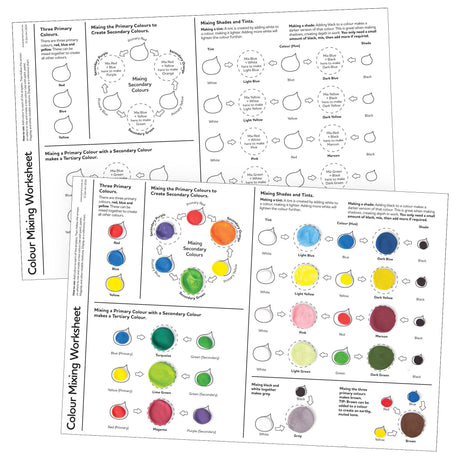 Colour Mixing Worksheet Pack of 10 - Educational Vantage