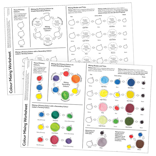 Colour Mixing Worksheet Pack of 10 - Educational Vantage