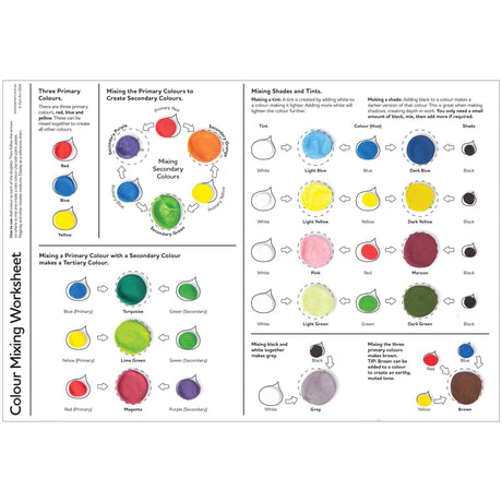 Colour Mixing Worksheet Pack of 10 - Educational Vantage