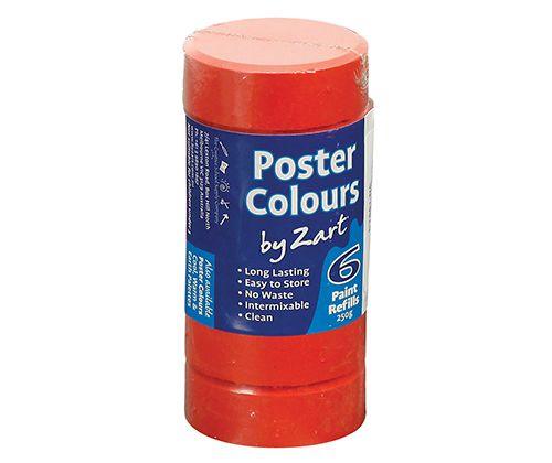 Poster Colours Paint Refills by Zart Pack of 6 - Educational Vantage