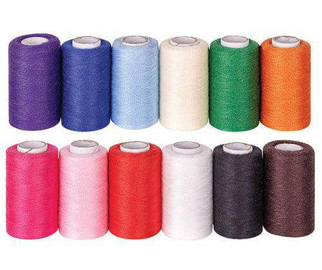 Sewing Thread Cololured 1000 yards Pack of 12 - Educational Vantage