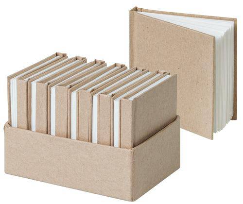 Kraft Mini Notebooks 7.5 x 7.5cm Pack of 12 - Educational Vantage