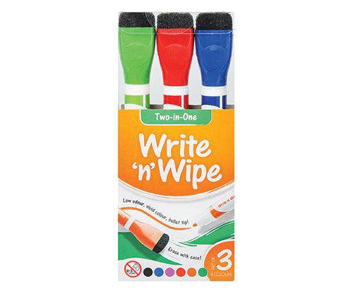 Write 'n' Wipe Whiteboard Markers 6 Colours Pack of 3 - Educational Vantage