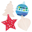 DIY Wooden Christmas Ornaments Assorted Pack of 12 - Educational Vantage