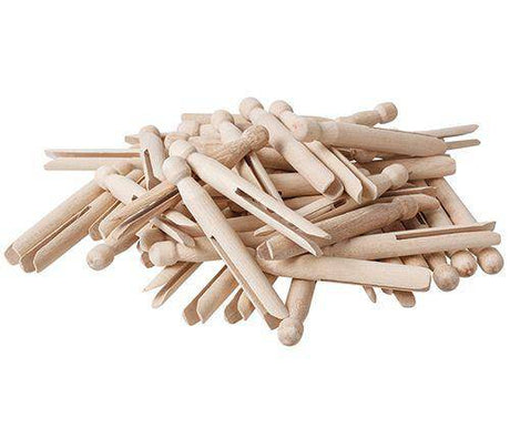 Dolly Pegs Natural 11cm Pack of 60 - Educational Vantage