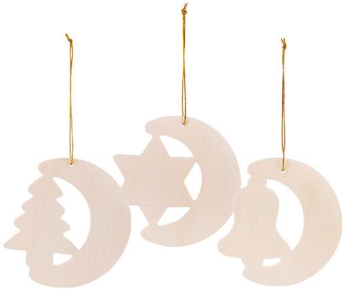 Wooden Christmas Shapes Pack of 12 - Educational Vantage