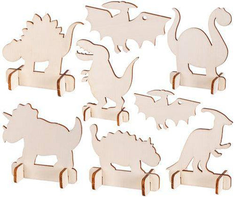 Wooden Dinosaurs Pack of 8 - Educational Vantage