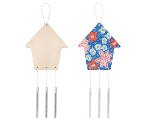 Wooden Garden Wind Chimes House Pack of 10 - Educational Vantage