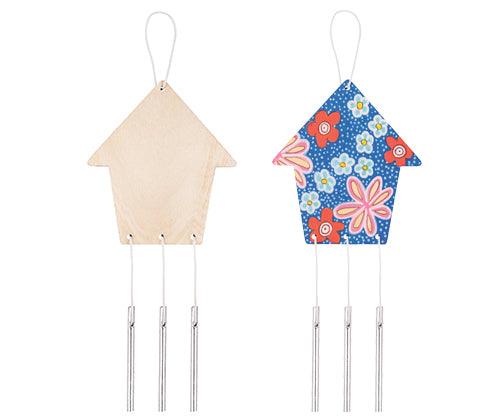 Wooden Garden Wind Chimes House Pack of 10 - Educational Vantage