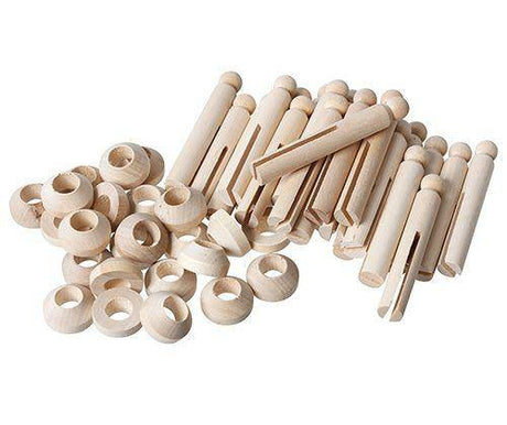 Wooden Peg and Stand 9.5cm Pack of 24 - Educational Vantage