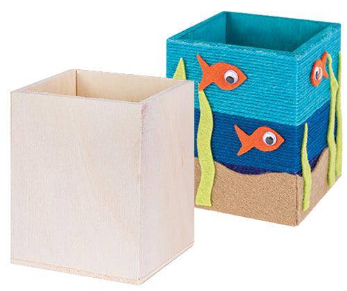 Wooden Pencil Holder 8 x 8.2 x 10cm - Educational Vantage