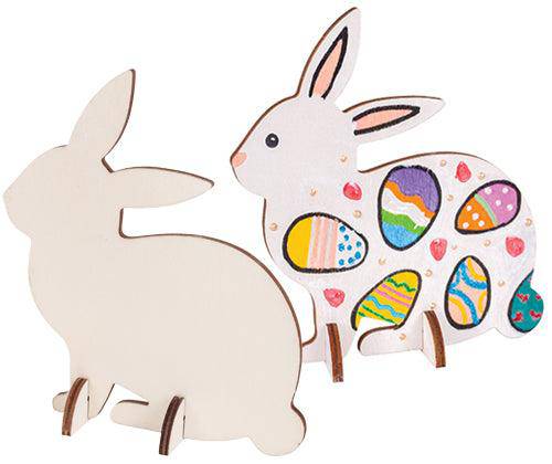 Wooden Standing Rabbit Assorted Pack of 10 - Educational Vantage