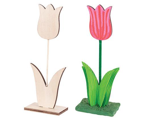 Wooden Tulip on Stand Pack of 10 - Educational Vantage