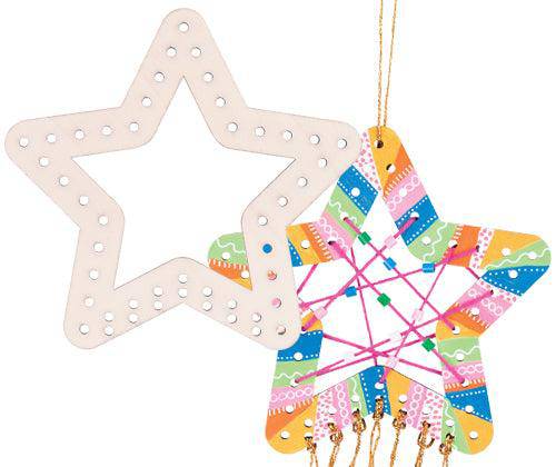 Wooden Weaving Star Pack of 10 - Educational Vantage