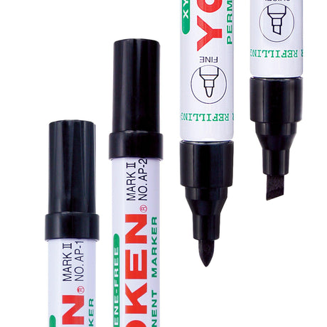 Yoken Markers Black Pack of 12 - Educational Vantage