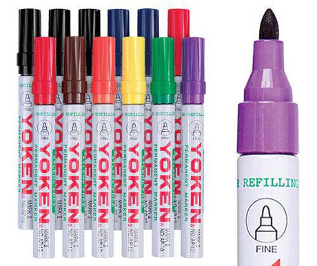 Yoken Markers Bullet Coloured Pack of 12 - Educational Vantage